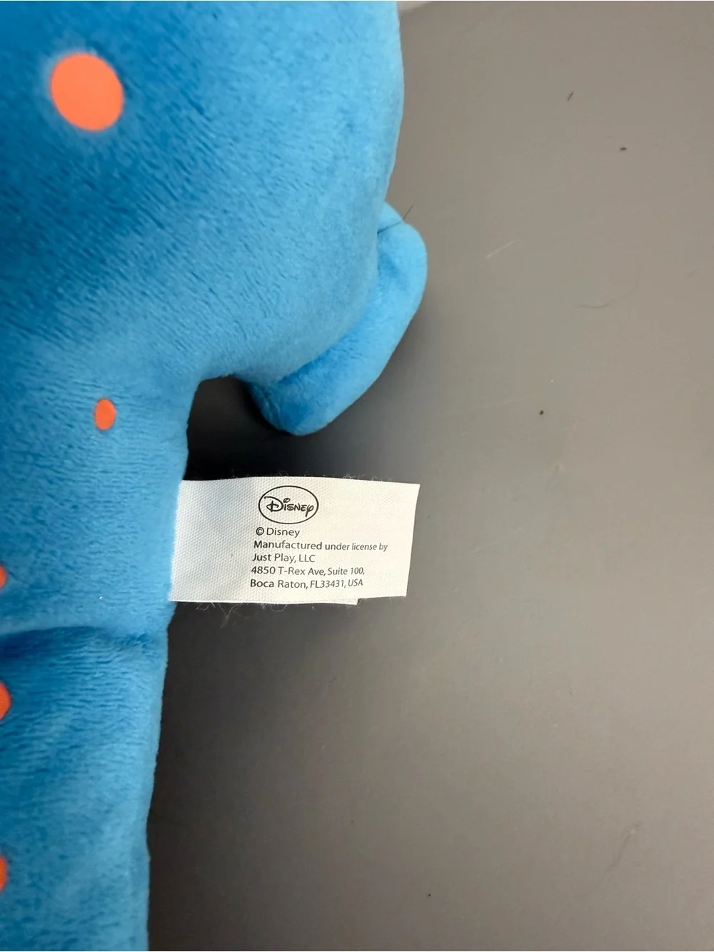 Disney Blue Dragon Plush with Embroidered Heart Accent